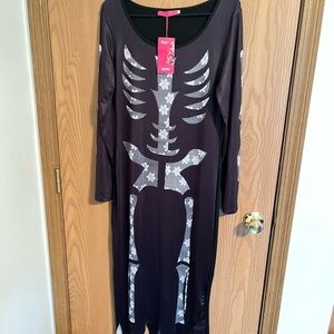 Black Skeleton Long Sleeve Dress